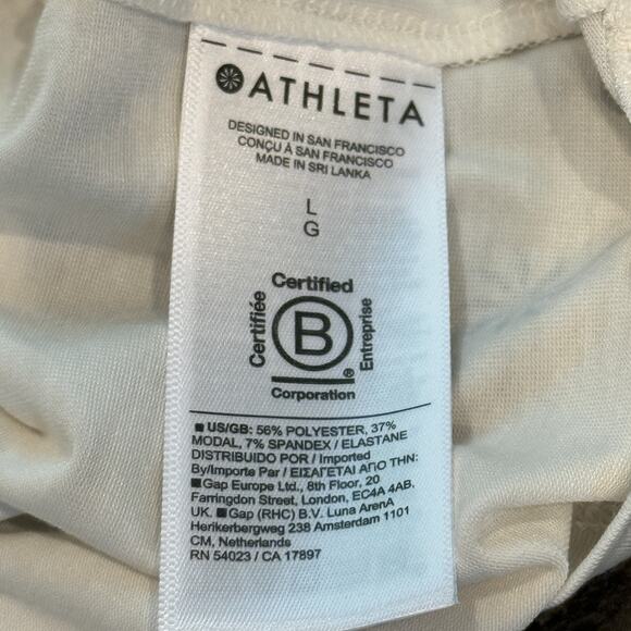 Athleta Air Out Cinch Tee T-Shirt Womens Large Ivory Open Back Breathable NWT - Picture 4 of 13